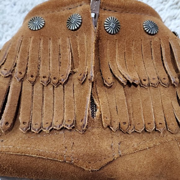 MINNETONKA Women's Brown Moccasin Ankle Bootie Double Fringe Size 6 NEARLY NEW! - Picture 6 of 6